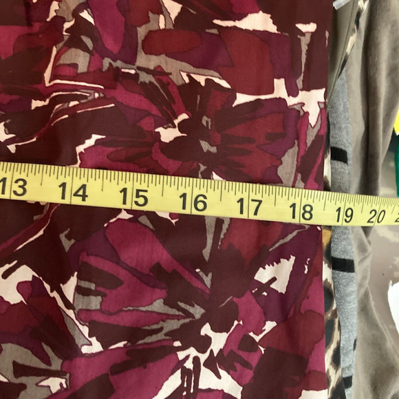 Trina Turk Dress Womens Sz 6 Maroon Purple Wool Silk Bell Sleeve Shift - Picture 10 of 12